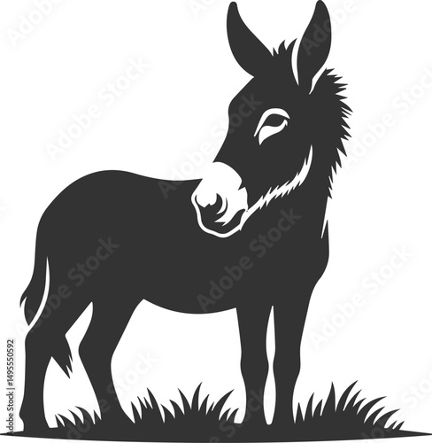 Animal drawing vector of a mule silhouette
