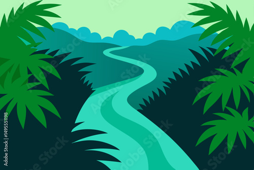 tropical island with palm trees