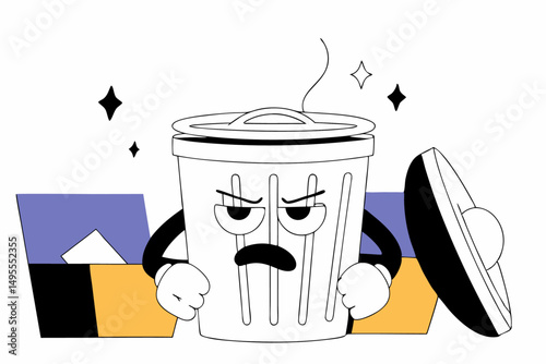 A humorous cartoon drawing of a character displaying anger and frustration vividly