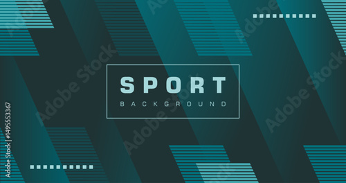 Creative sport background. Vector green background with geometric decoration. Blue geometric background.