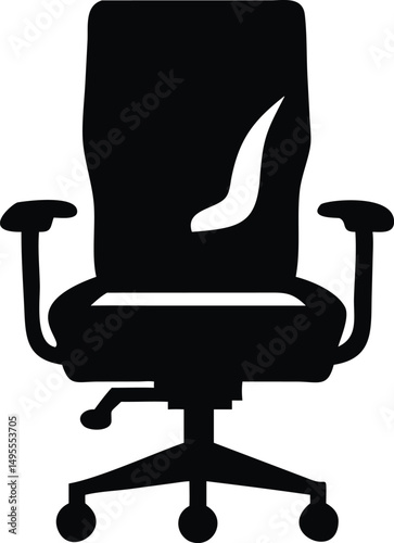 Office Chair Icon - Minimalist Black and White
