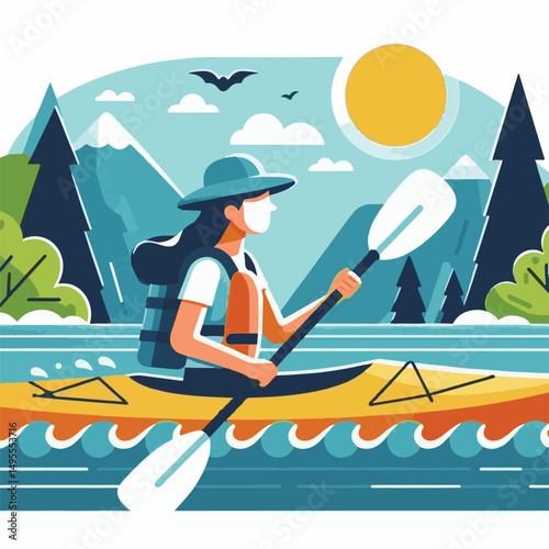 nature, summer, kayak, water, vacation, travel, boat, lake, sport, paddle, holiday, kayaking, activity, outdoor, landscape, active, leisure, canoe, lifestyle, adventure, tourism, recreation, sea, spor