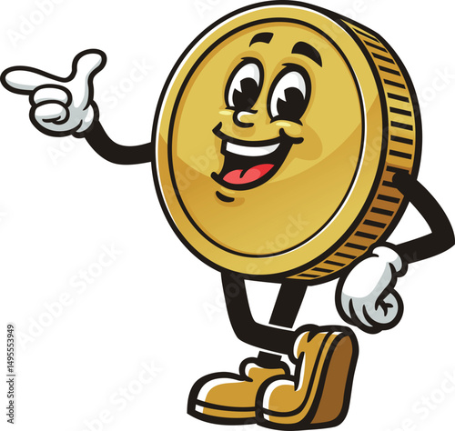 Cartoon Coin character with an idea