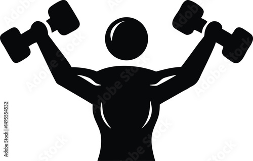Dumbbell Icon - Minimalist Black Fitness