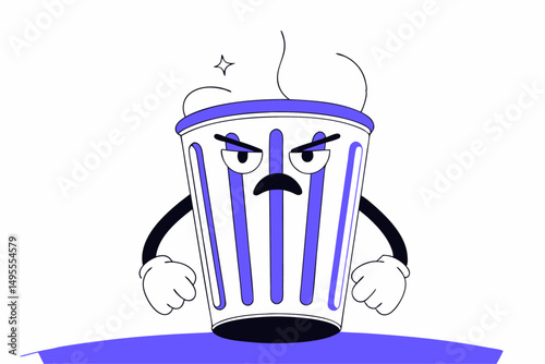 A vibrant cartoon representation of a character in a state of anger and frustration