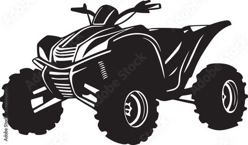 ATV Silhouette Vector Illustration on Transparent Background