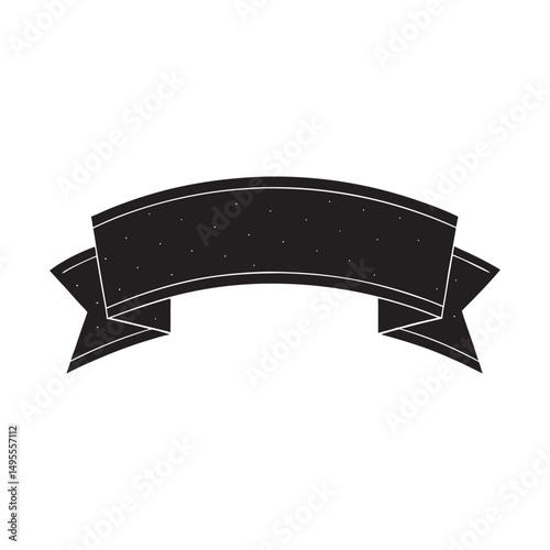 Minimal vector thin vintage banner with ribbon flair on white background