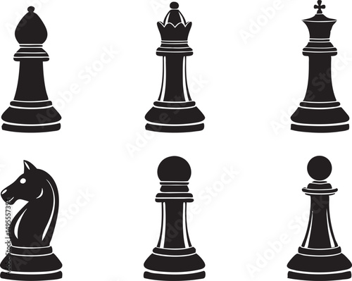 Chess piece black silhouette vector illustration
