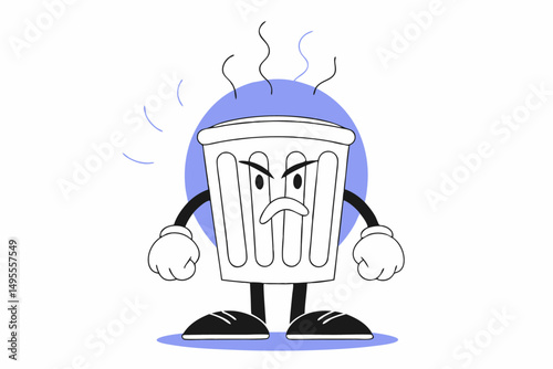 An illustration of an angry and frustrated cartoon character expressing intense emotions