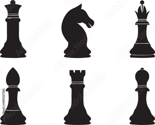 Chess piece black silhouette vector illustration
