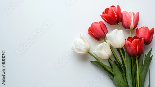Wallpaper Mural Tulip bouquet on white background Torontodigital.ca