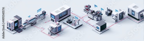 A smart factory with IoTconnected machines optimizing production efficiency in realtime