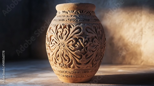 ancient greek vase on a wall