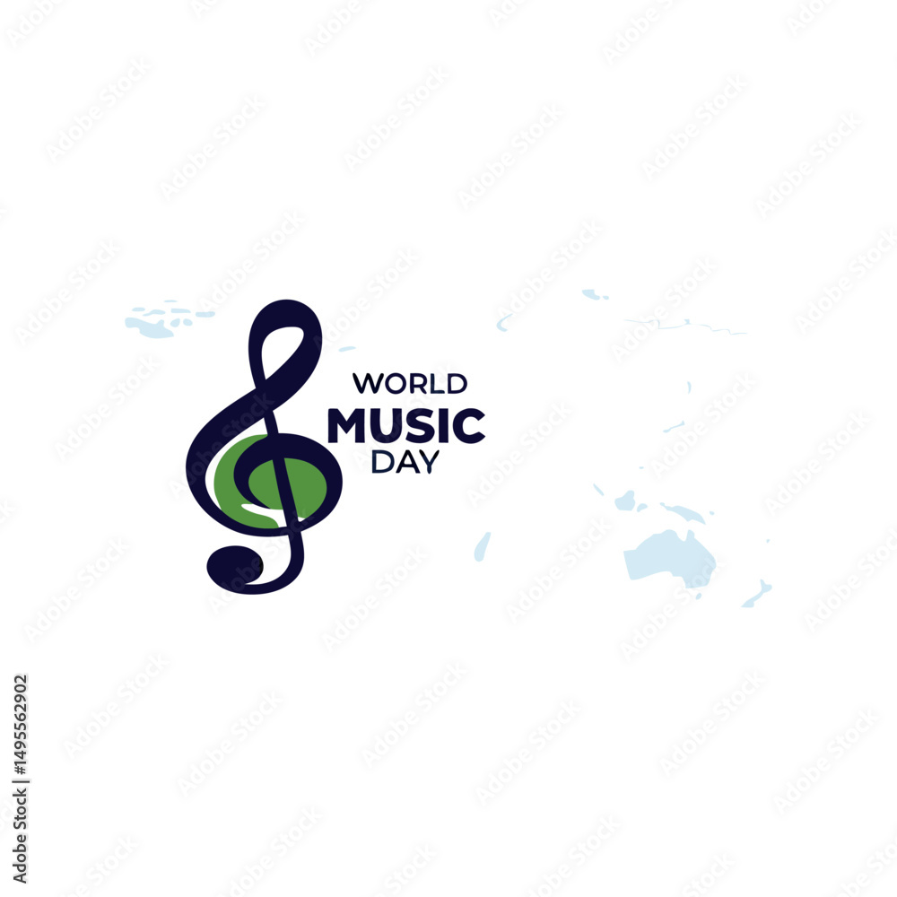 Fototapeta premium World music day vectors with silhouette, musical instrument and musical's icon
