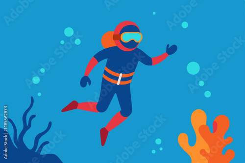 scuba diver vector