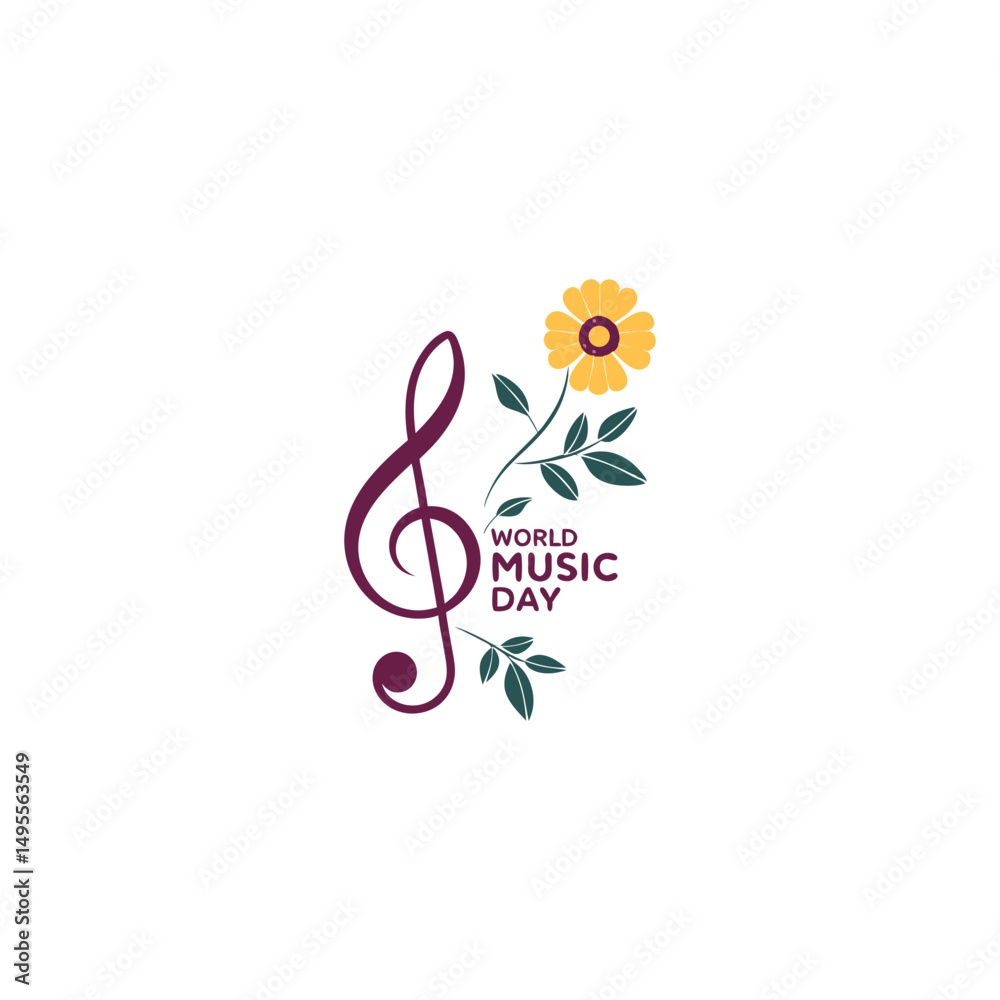 Fototapeta premium World music day vectors with silhouette, musical instrument and musical's icon