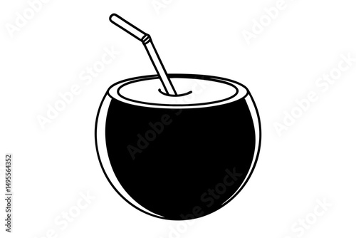 coconut drink  silhouette