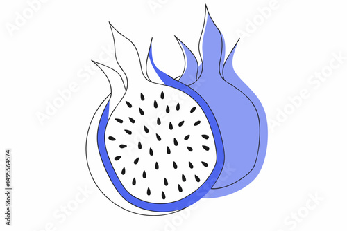 Detailed image of a pink and green dragon fruit emphasizing its tropical allure