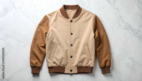 Beige Brown Varsity Flatlay