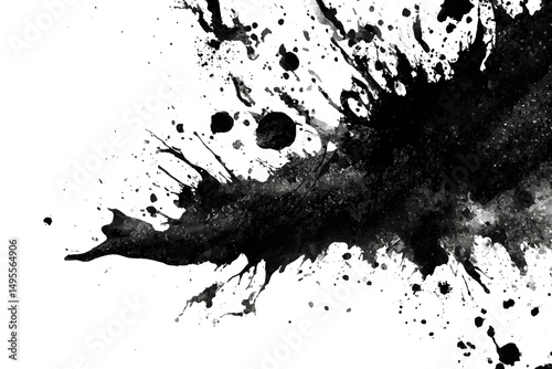 Ink splashes create striking grunge design with dynamic texture and expressive energy in a vibrant creative space