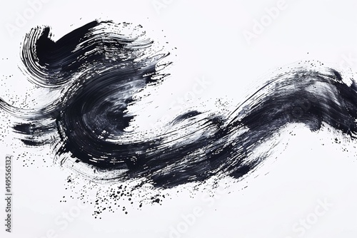 Dark Ink Like Strokes Against A Pure White Background Creating A Dynamic Abstract Visual Varient 2