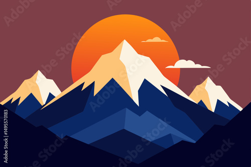 mountain landscape vector illustration