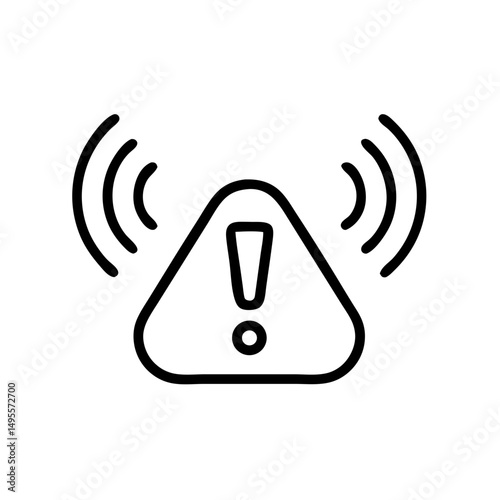 This icon features an exclamation mark within a triangle, emitting waves, symbolizing a warning or alert. Websites/blogs can use this for notifications, error messages, or security alerts.