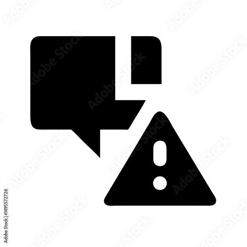 This image, featuring a speech bubble and an exclamation triangle, is perfect for websites or blogs to signify errors, warnings, or important alerts in communication.

