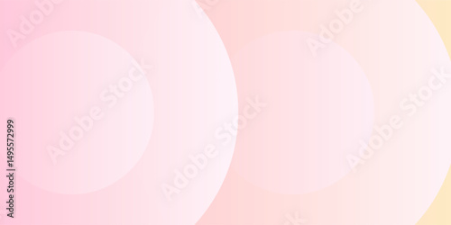 Minimalist banner background  pastel colorful  pink and yellow gradations. Circle effect style geometric  abstract background art good