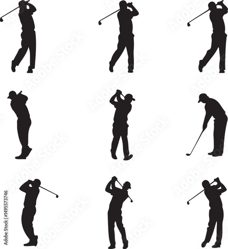 Golf Swing Silhouettes
