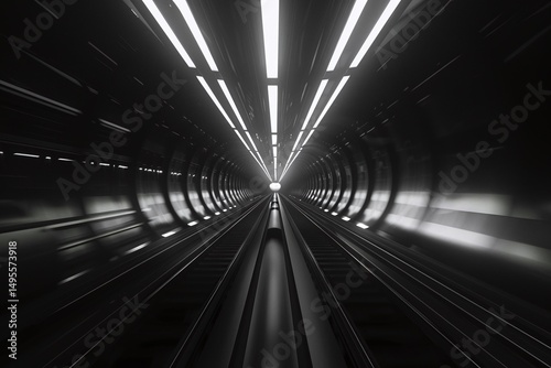 Dark Railroad Tunnel with Linear Perspective Varient 4