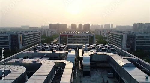IT Offices: Top View Synchronized Rooftop Cooling