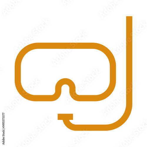Snorkeling Mask and Tube Icon Illustration