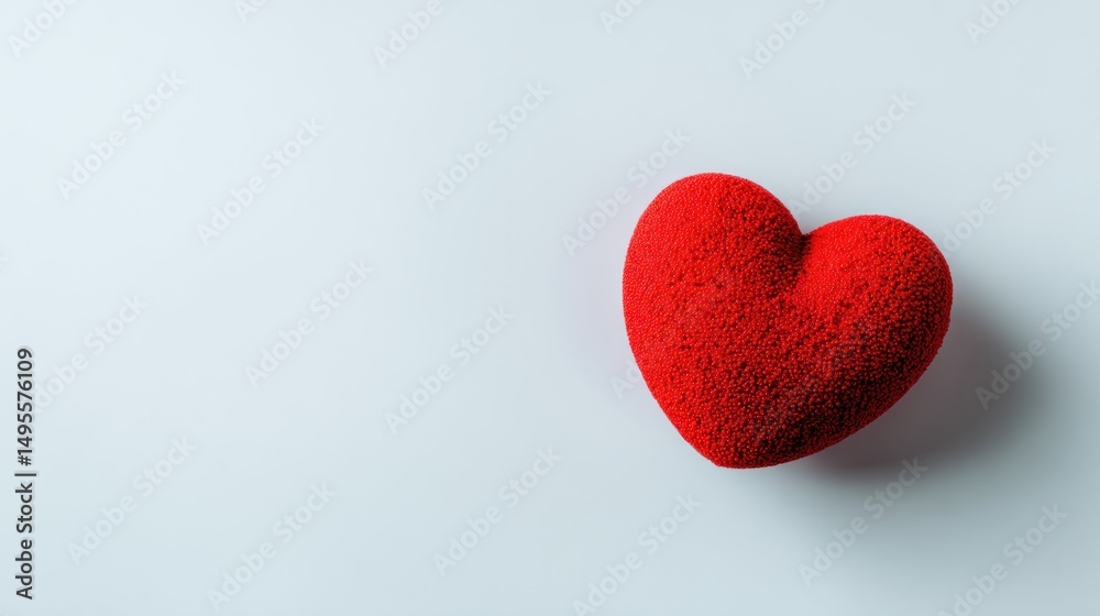 Fototapeta premium Red heart on white background