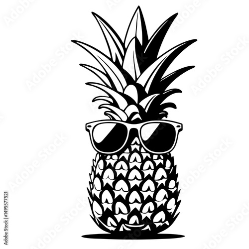 Cool Pineapple SVG Vector Illustration