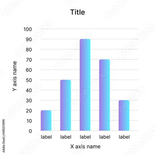 Vertical bar chart, Concept of data visualization and analytics. Vector illustration