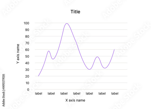 Curved (Smooth) Line Chart, Concept of data visualization and analytics. Vector illustration