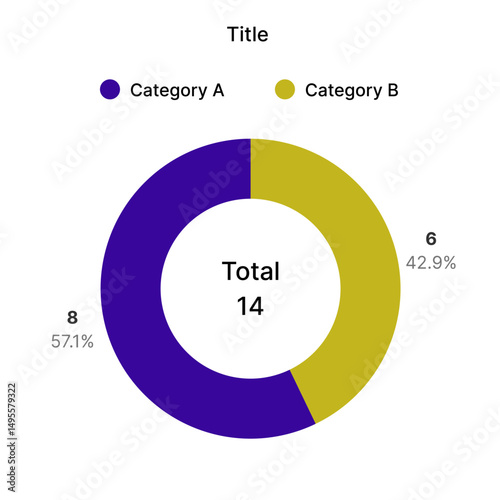 Donut Chart, Concept of data visualization and analytics. Vector illustration
