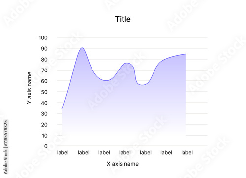 Line Chart with Area Fill (Area Chart), Concept of data visualization and analytics. Vector illustration