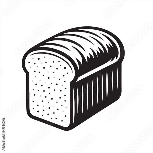 vector illustration of a white bread