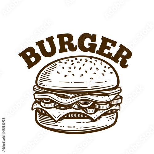 fast food hamburger illustration