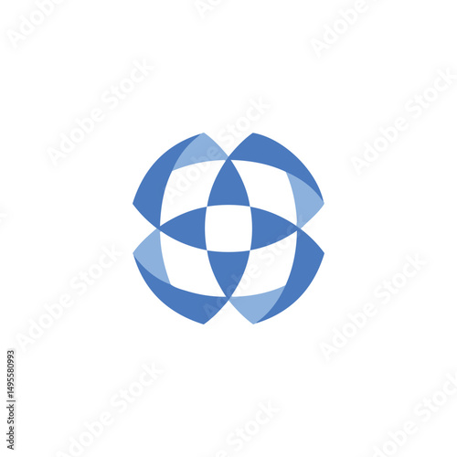 Business Logo design, Symmetric Flower, Interlocking Crescent Icon for company logo design