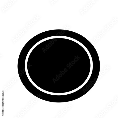 Minimalist white circle symbol on black background showcasing purity and void
