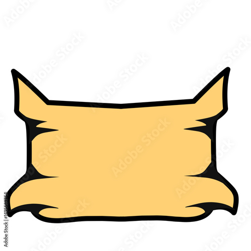 Abstract beige form on a black plane in a simple digital representation