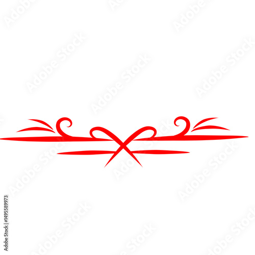 Stylized Red Design Element on Black Background for Creative Projects