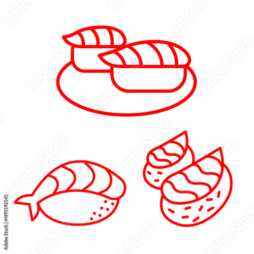 vector illustration of a sushi