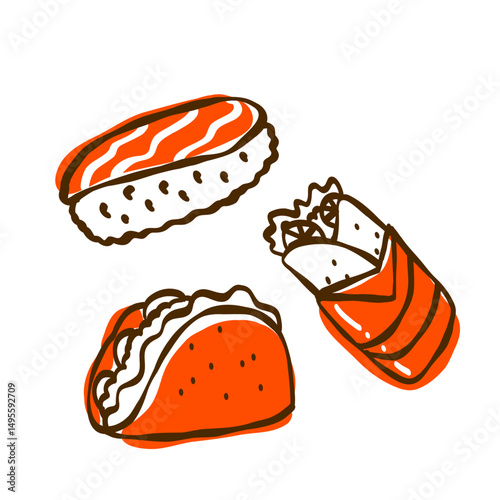 food icon design vector illustration set