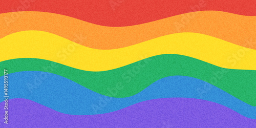 Wavy background for Pride month. LGBT banner with flag colors. Textured retro Pride month background