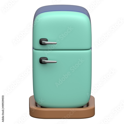 Fridge  3D icon on transparent