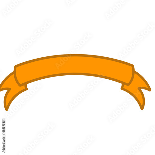Vibrant orange ribbon banner design element against a dark background offering diverse applications